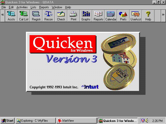 Quicken Opening Screen